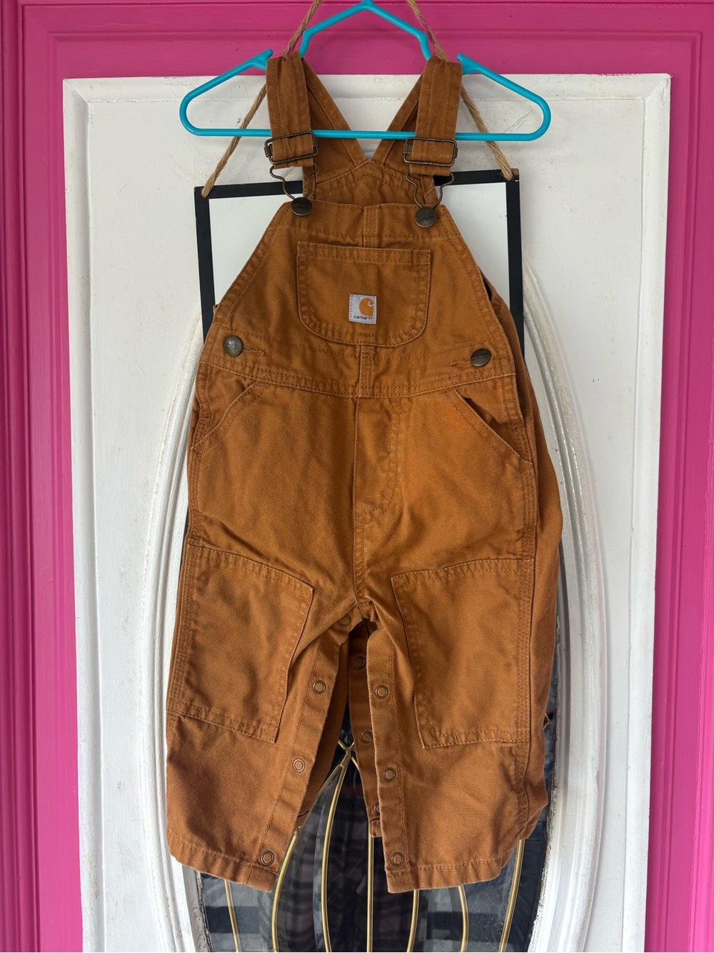 Carhartt Kids Rust Brown Overalls with Utility Pockets - Picture 2 of 7